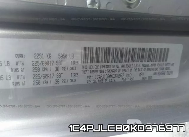 1C4PJLCB0KD376977 фото 10