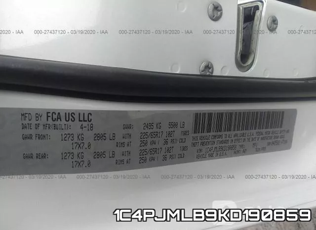 1C4PJMLB9KD190859 фото 10