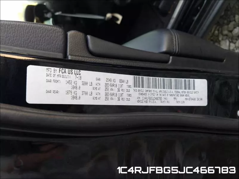1C4RJFBG5JC466783 фото 2