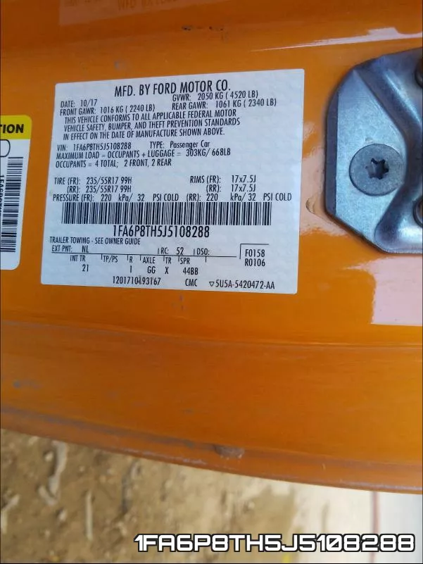 1FA6P8TH5J5108288 фото 2