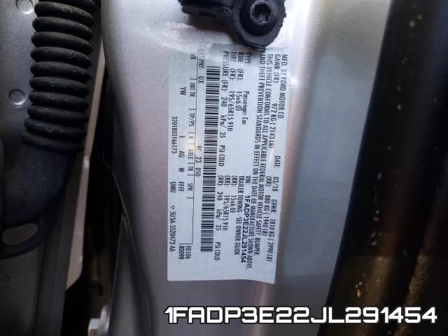 1FADP3E22JL291454 фото 2