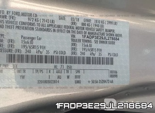 1FADP3E29JL278684 фото 10