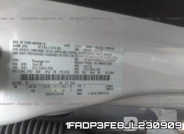 1FADP3FE8JL230909 фото 10