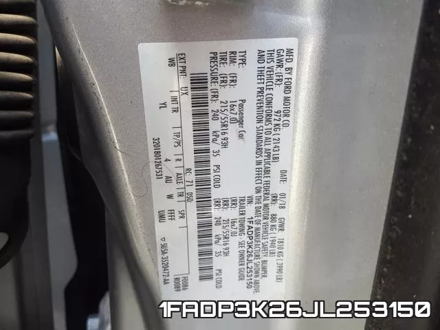 1FADP3K26JL253150 фото 2