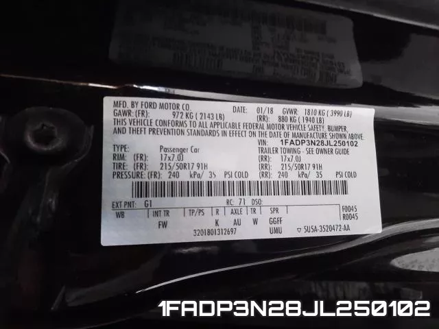 1FADP3N28JL250102 фото 2