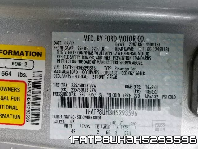 1FATP8UH3H5293596 фото 2