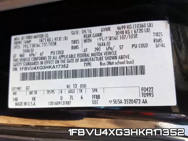 1FBVU4XG3HKA17352 фото 2