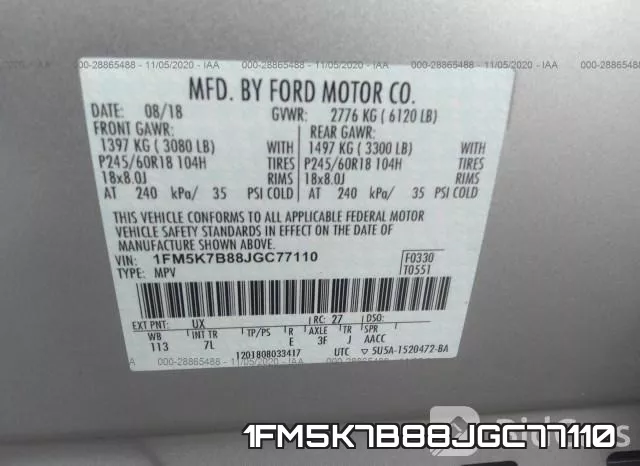 1FM5K7B88JGC77110 фото 10