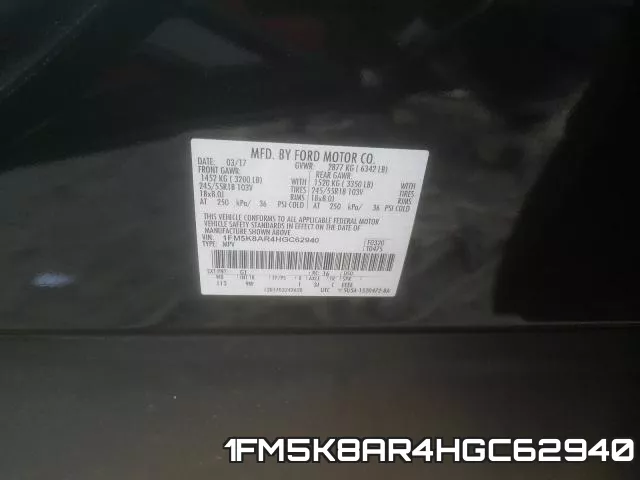 1FM5K8AR4HGC62940 фото 2