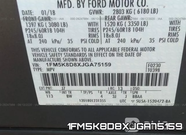 1FM5K8D8XJGA75159 фото 10