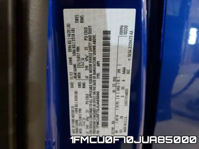 1FMCU0F70JUA85000 фото 2