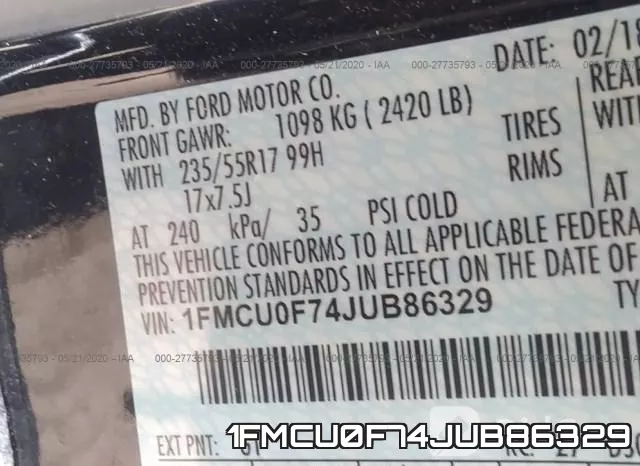 1FMCU0F74JUB86329 фото 10