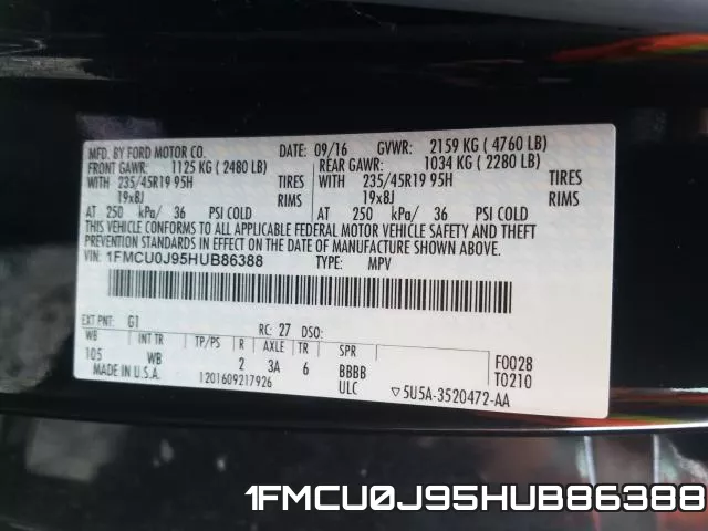 1FMCU0J95HUB86388 фото 2