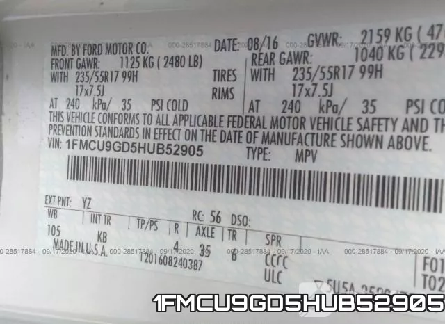 1FMCU9GD5HUB52905 фото 9