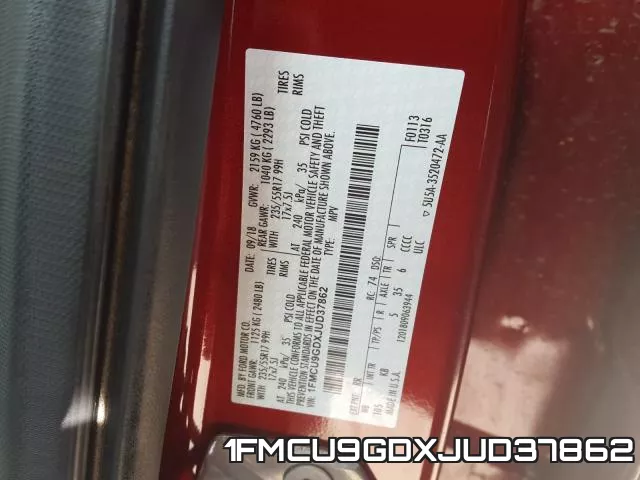 1FMCU9GDXJUD37862 фото 2