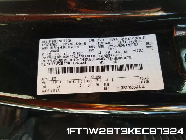 1FT7W2BT3KEC87324 фото 2