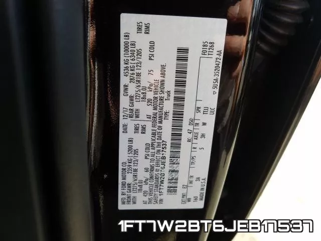 1FT7W2BT6JEB17537 фото 2