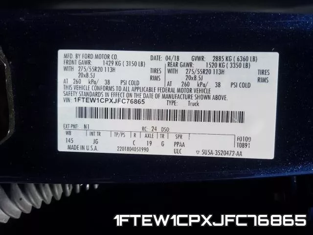 1FTEW1CPXJFC76865 фото 2