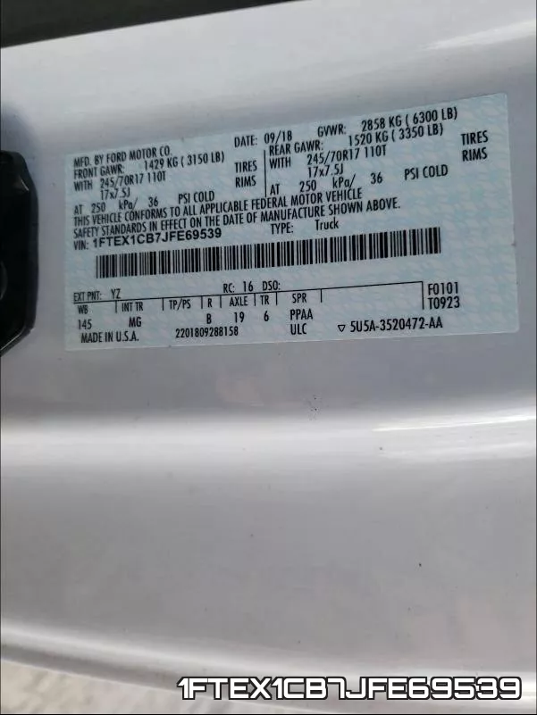 1FTEX1CB7JFE69539 фото 2