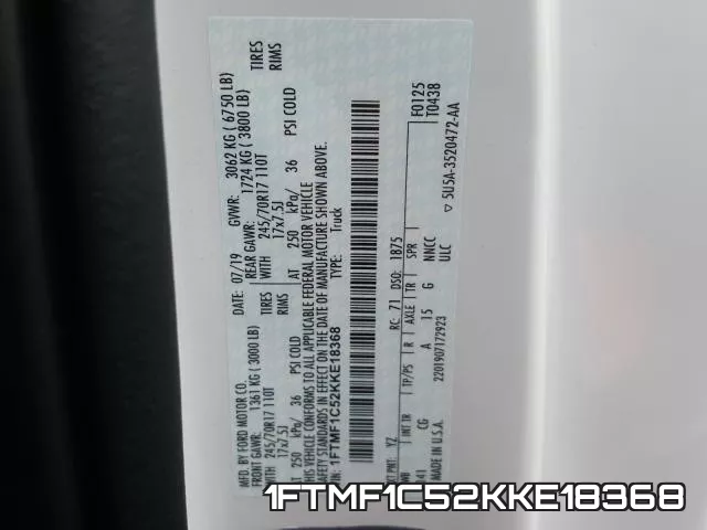 1FTMF1C52KKE18368 фото 2
