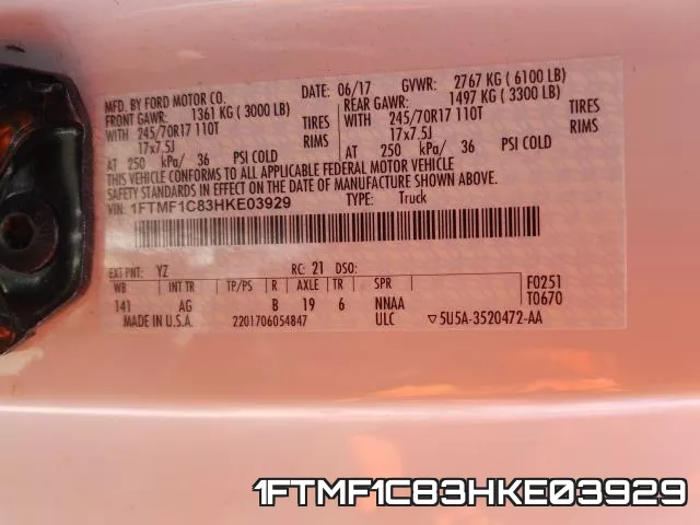 1FTMF1C83HKE03929 фото 2
