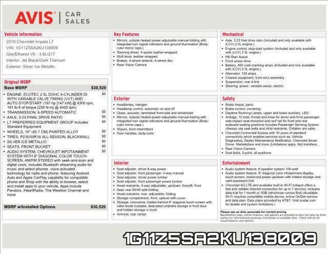 1G11Z5SA2KU138009 фото 2