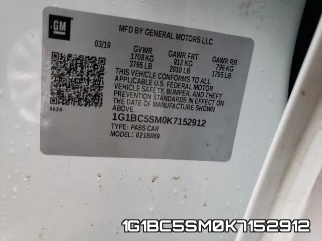 1G1BC5SM0K7152912 фото 2