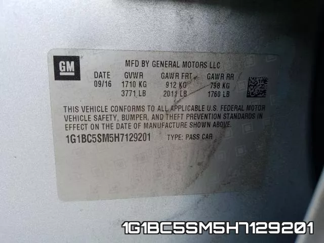 1G1BC5SM5H7129201 фото 2