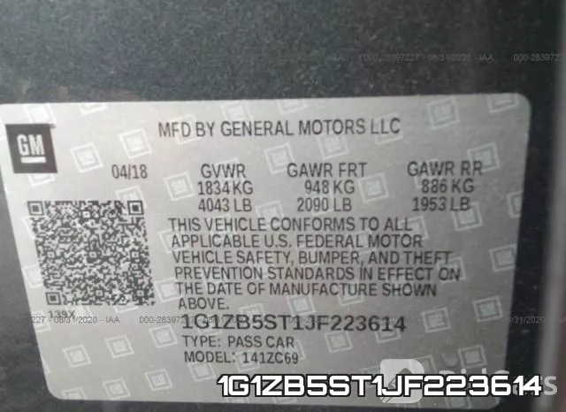 1G1ZB5ST1JF223614 фото 10
