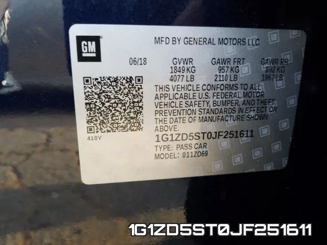 1G1ZD5ST0JF251611 фото 2