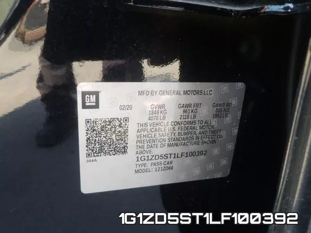 1G1ZD5ST1LF100392 фото 2