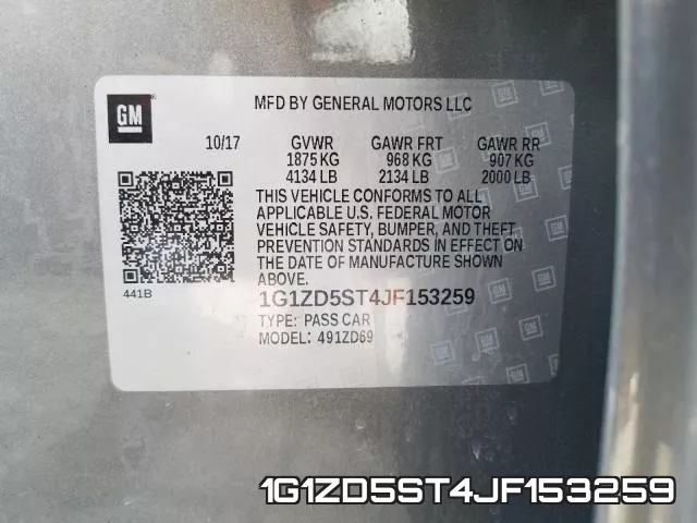 1G1ZD5ST4JF153259 фото 2