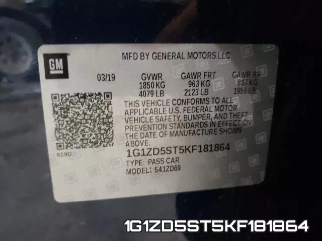 1G1ZD5ST5KF181864 фото 2