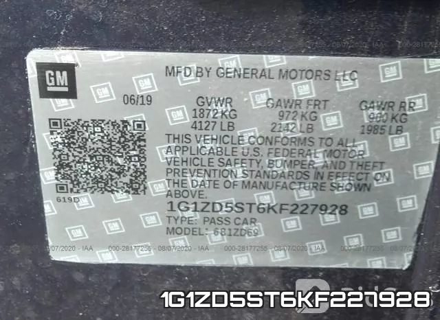 1G1ZD5ST6KF227928 фото 9