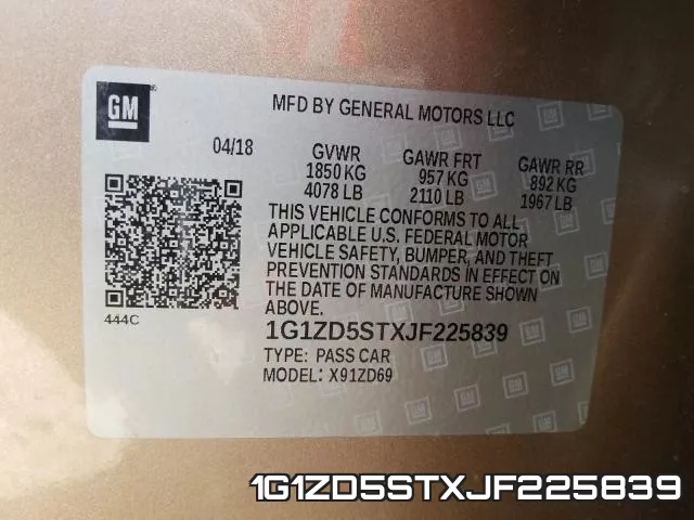 1G1ZD5STXJF225839 фото 2
