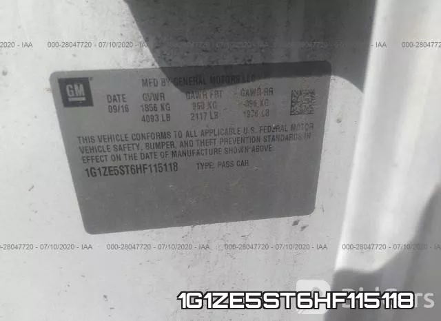 1G1ZE5ST6HF115118 фото 9