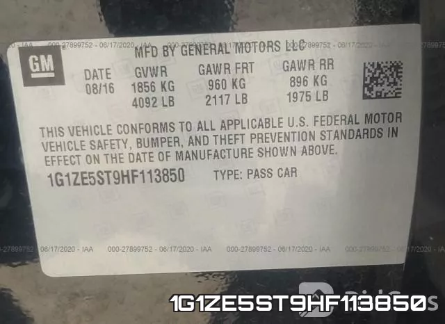 1G1ZE5ST9HF113850 фото 10
