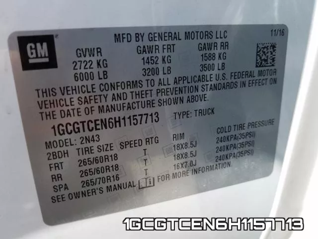 1GCGTCEN6H1157713 фото 2