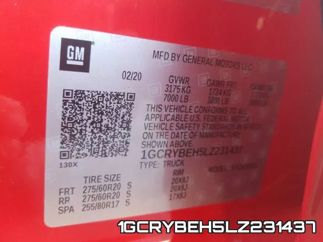 1GCRYBEH5LZ231437 фото 2