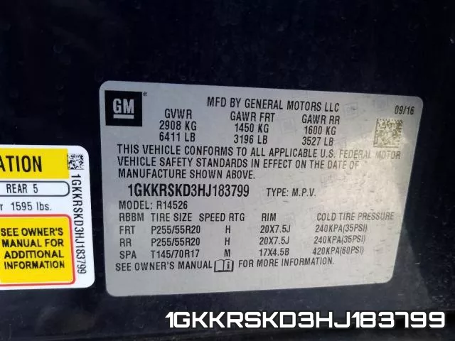 1GKKRSKD3HJ183799 фото 2
