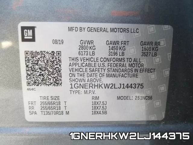 1GNERHKW2LJ144375 фото 2