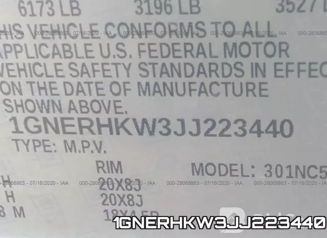 1GNERHKW3JJ223440 фото 10