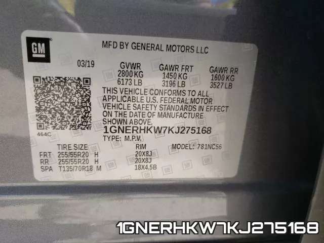 1GNERHKW7KJ275168 фото 2