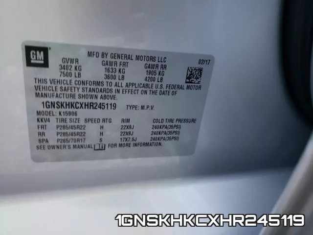 1GNSKHKCXHR245119 фото 2