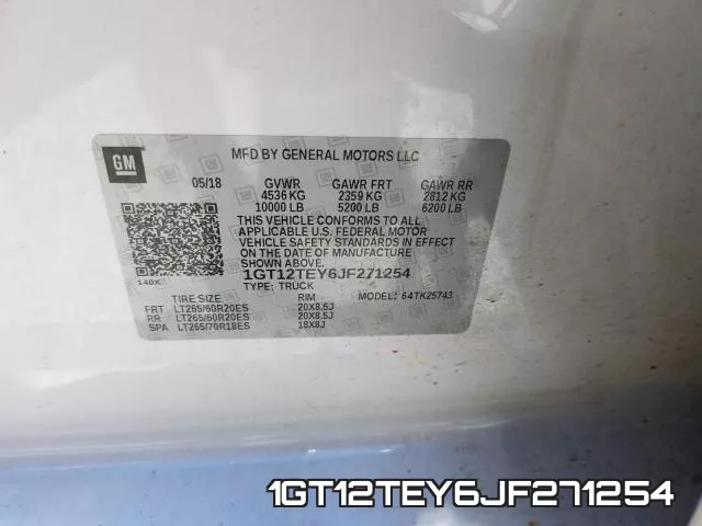 1GT12TEY6JF271254 фото 2