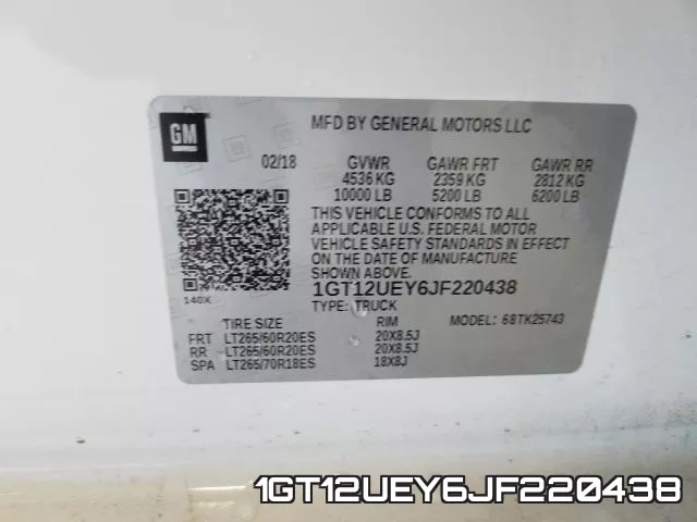 1GT12UEY6JF220438 фото 2