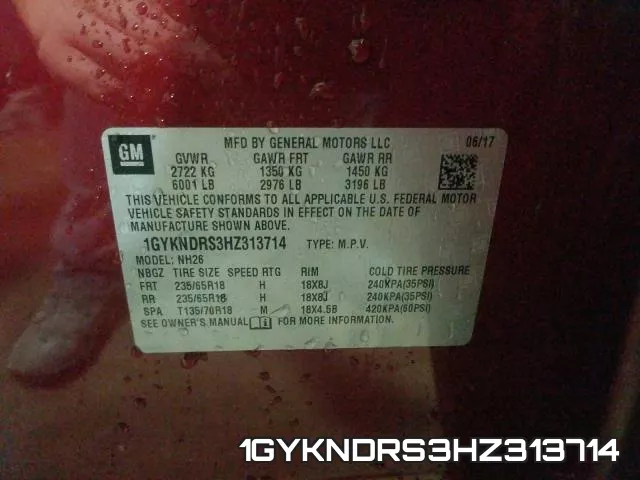 1GYKNDRS3HZ313714 фото 2