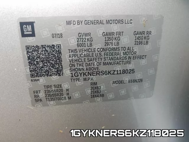 1GYKNERS6KZ118025 фото 2