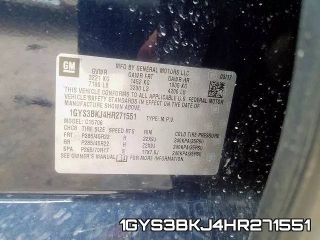 1GYS3BKJ4HR271551 фото 2
