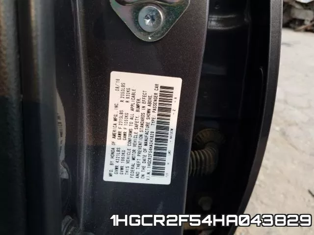 1HGCR2F54HA043829 фото 2